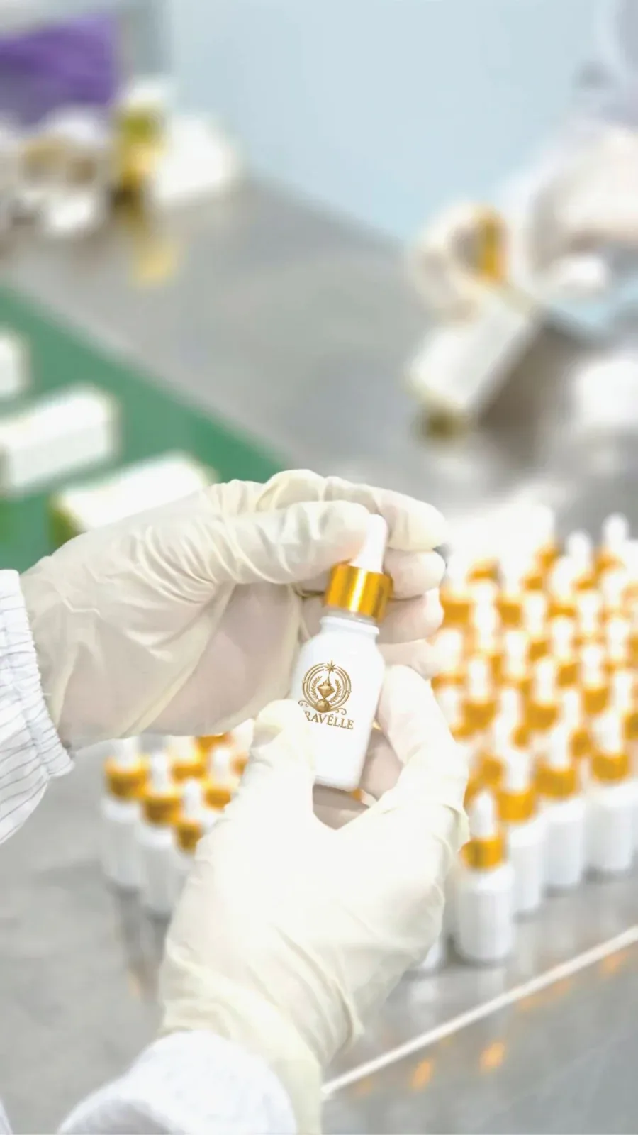 Every bottle is checked by hand before it leaves the line.