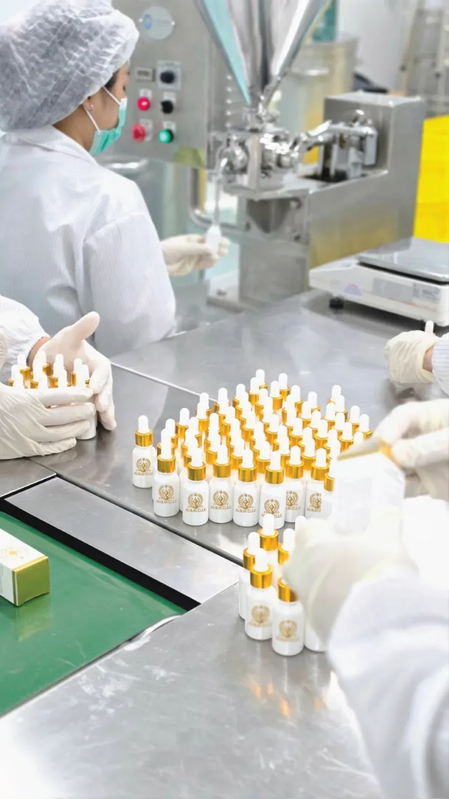 Bottles lined up and ready for the next stage.