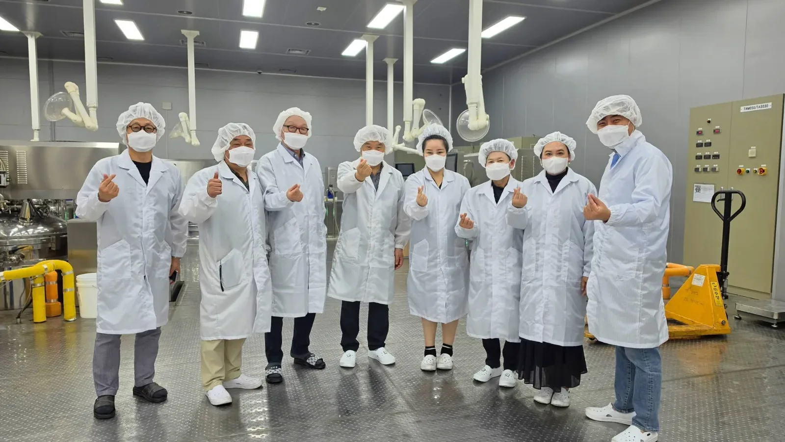 Our team at a skincare manufacturing facility in South Korea